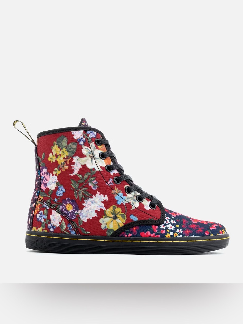 Dr. Martens Shoreditch Canvas Floral Patchwork Boots 8